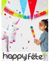 Pinata licorne blanche et rose à tirer, 47x39 cm, image 3