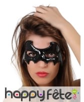 Petit loup chauve-souris noir effet vinyle, femme