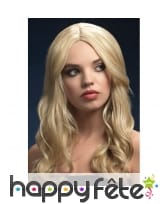 Perruque logue ondulée blonde