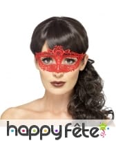 Petit loup rouge en dentelle brodée et filigrane