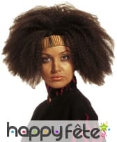 Perruque marron afro volumineuse pour femme
