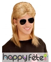 Perruque mulet blond noir avec lunettes