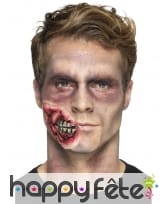 Prothèse mâchoire joue de zombie en latex, image 3