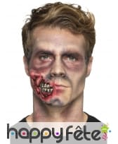 Prothèse mâchoire joue de zombie en latex, image 4