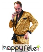 Peignoir motifs léopard satiné pour homme, image 3