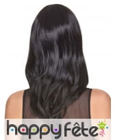 Perruque mi-longue noire lisse, luxe, image 1