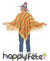 Poncho mexicain rayures piments pour adulte, image 2