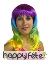 Perruque multicolore style flash