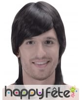 Perruque noire coupe mulet pour homme, image 2