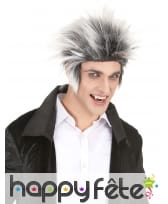 Perruque noire et blanche de loup garou