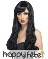Perruque noir longues boucles