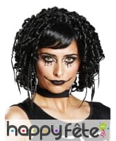 Perruque noire mi longue effet gothique