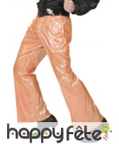 Pantalon orange holographique disco pour homme