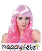 Perruque ondulée rose glamour, image 1