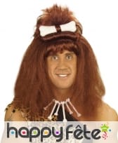 Perruque préhistorique avec os blanc