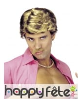 Perruque play boy et moustaches chatain clair, image 1