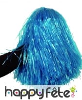 Pom-pom bleu raphia nylon