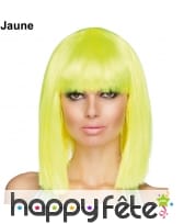 Perruque phosphorescente carré long frange droite, image 1