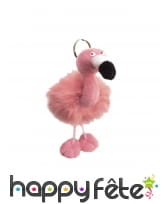 Petit porte clef flamant rose en peluche