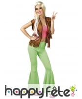 Pantalon patte d'eph vert pour femme, image 1