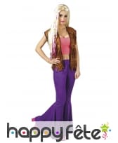 Pantalon patte d'eph violet pour femme, image 1