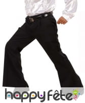 Pantalon pattes d'eph noir pour homme, image 1