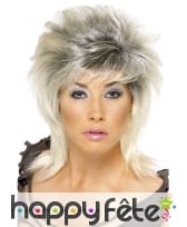 Perruque pin up années 80 grise
