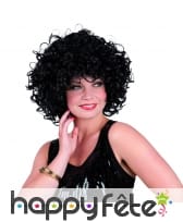 Perruque ronde bouclée noire