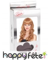 Perruque rousse bouclée avec frange, luxe, image 2