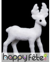 Petit renne blanc uni décoratif de 13cm