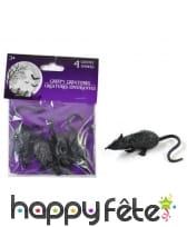 Petits rats décoratifs noirs de 8cm