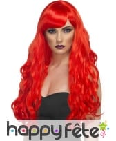 Perruque rouge longues boucles