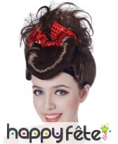 Perruque rétro marron avec chignon, image 1