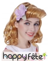 Perruque rétro rousse bouclée frange rouleau, image 1