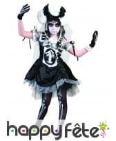 Petite robe squelette noire élégante pour enfant