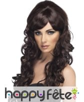 Longue perruque chatain avec pointes ondulées, image 1