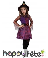 Petite sorcière araignée violette imprimé toile