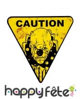 Panneau signalétique Caution clown sur fond jaune