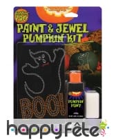 Peinture, strass de personnalisation de citrouille