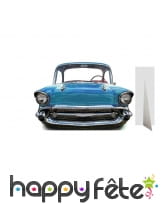 Passe-tête ancienne voiture bleue, taille enfant