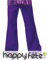 Pantalon violet disco bords recouverts de sequins