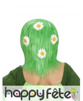 Perruque verte décorée de marguerites, image 1