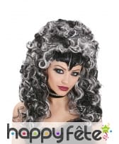 Perruque volumineuse noire et grise de vampire