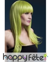 Perruque vert pastel avec frange effilée