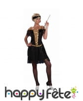 Robe année 20 noir/or à sequins