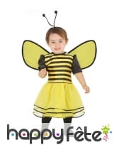 Robe abeille avec ailes et antennes pour bébé