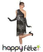 Robe asymétrique noir argent, années 20, image 1