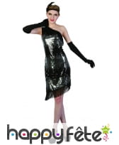 Robe asymétrique noir argent, années 20, image 3