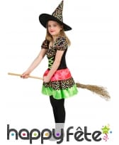 Robe à pois multicolore de sorcière pour fille
