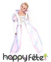Robe blanche de princesse dégradé rose pour enfant